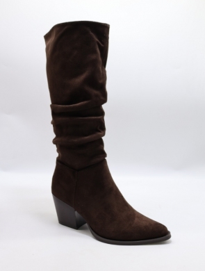 Kozaki damskie ocieplane na obcasie (36-41) WZ-111 BROWN