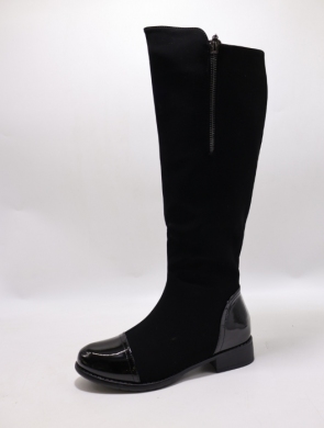 Kozaki damskie ocieplane na płaskim (36-41) X2403 BLACK