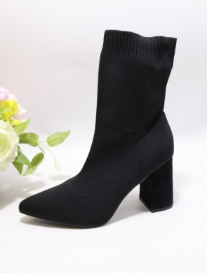 Botki damskie na obcasie (36-41) B3071 BLACK