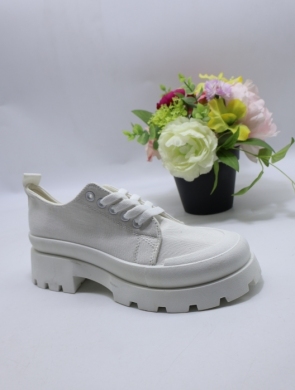 Buty sportowe damskie na płaskim (36-41) LA209 WHITE