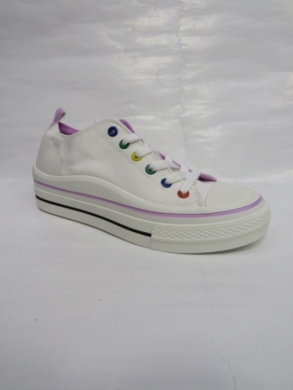 Trampki damskie na płaskim (36-41) AB1786 WHITE/PURPLE