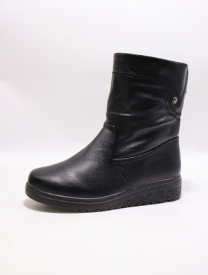 Botki damskie ocieplane na płaskim (37-42) 502-7 BLACK