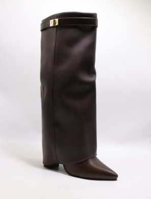 Kozaki damskie ocieplane na obcasie (36-41) J51-2 BROWN
