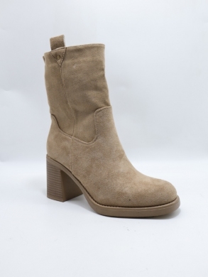 Botki damskie ocieplane na obcasie (36-41) HQ343 KHAKI