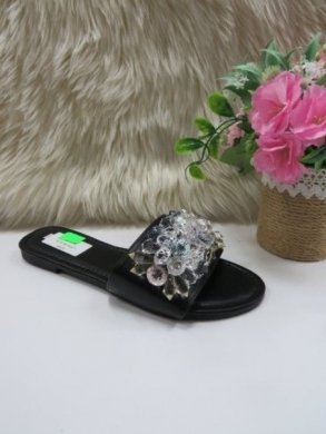 Klapki damskie na płaskim (36-41) C2511 BLACK