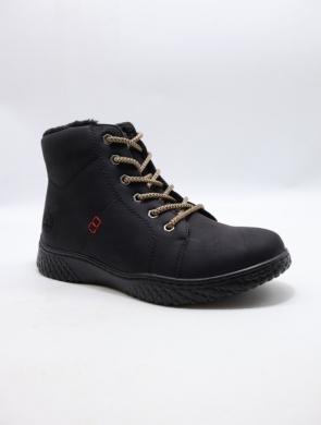 Botki damskie ocieplane na płaskim (36-42) SG969-1 BLACK