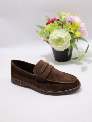 Mokasyny damskie na płaskim (36-41) G491 BROWN