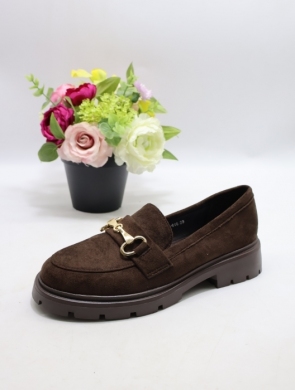 Mokasyny damskie na płaskim (36-41) 77-646 BROWN