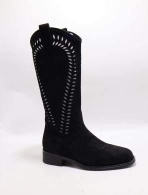 Kozaki damskie na płaskim (36-41) Y82 BLACK