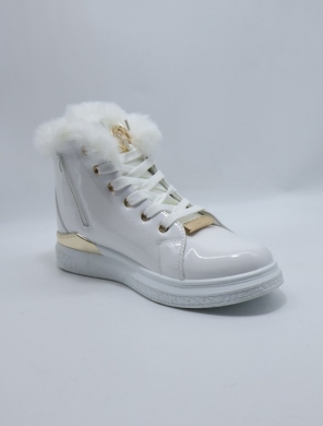 Botki damskie ocieplane na płaskim (36-41) 3007-13 WHITE