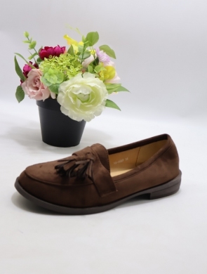 Mokasyny damskie na płaskim (36-41) H8-966 BROWN