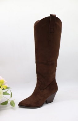 Kozaki damskie na obcasie (36-41) WZ133 BROWN