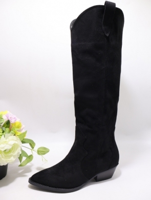 Kozaki damskie na obcasie (36-41) 1139 BLACK