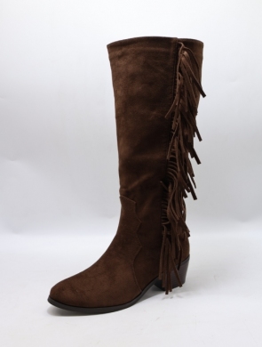 Kozaki damskie na obcasie (36-41) 7-103 BROWN