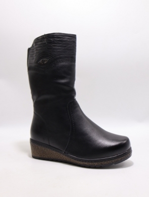 Kozaki damskie ocieplane na koturnie (36-41) 8018 BLACK