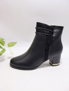 Botki damskie ocieplane na obcasie (36-41) G606-1 BLACK