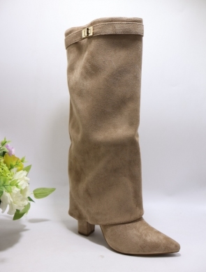 Kozaki damskie ocieplane na obcasie (36-41) HQ379-1 KHAKI