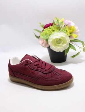 Buty sportowe damskie na płaskim (36-41) B-6616 WINE