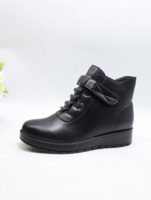 Botki damskie ocieplane na płaskim (36-41) 918 BLACK