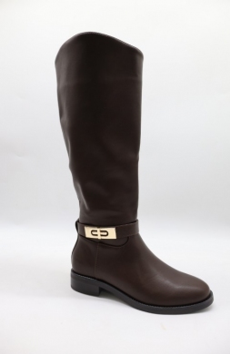 Kozaki damskie na płaskim (36-41) 69008 BROWN