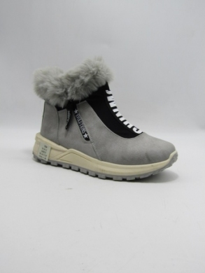 Botki damskie ocieplane na płaskim (36-41) 9130-2 GREY
