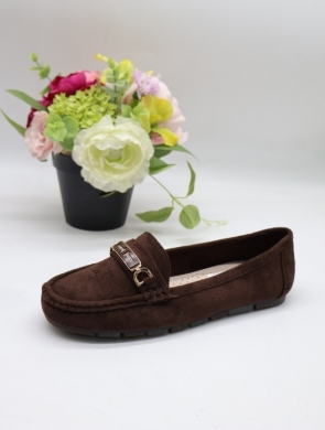 Mokasyny damskie na płaskim (36-41) 2298 BROWN