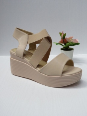 Sandały damskie na koturnie (36-41) B-9052 BEIGE