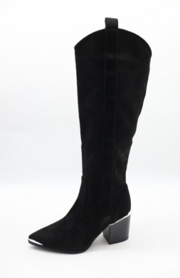 Kozaki damskie ocieplane na obcasie (36-41) 9578-1 BLACK