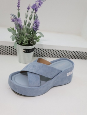 Klapki damskie na koturnie (36-41) G517 BLUE