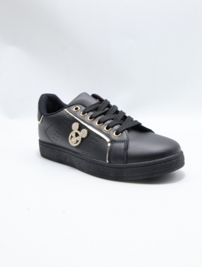 Buty sportowe damskie na płaskim (36-41) D246-216 BLACK/GOLD