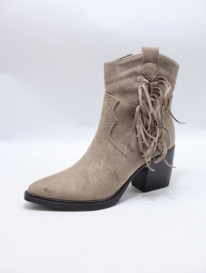 Botki damskie na obcasie (36-41) 68345 TAUPE