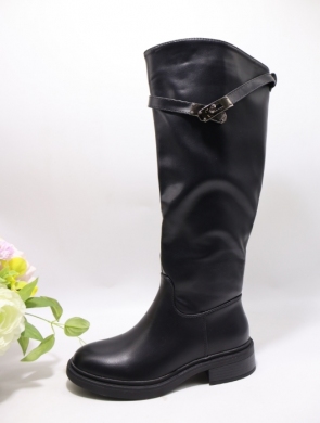 Kozaki damskie na płaskim (36-41) CH880 BLACK