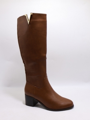 Kozaki damskie ocieplane na obcasie (36-41) 68187 CAMEL
