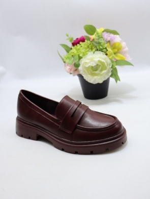 Mokasyny damskie na płaskim (36-41) 77-467 WINE