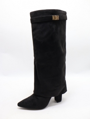 Kozaki damskie ocieplane na obcasie (36-41) HQ379-1 BLACK