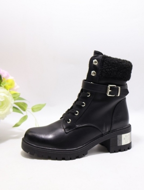 Botki damskie ocieplane na obcasie (36-41) X2319A BLACK