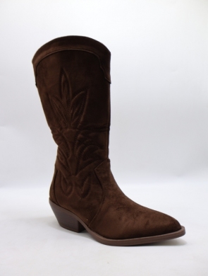 Kozaki damskie na obcasie (36-41) DF221 BROWN
