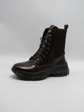 Botki damskie ocieplane na płaskim (36-41) D20-75915 BROWN