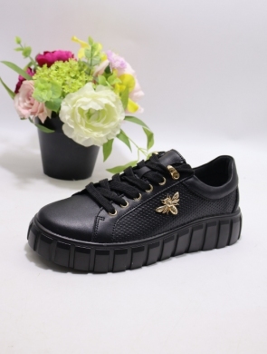 Buty sportowe damskie na płaskim (37-41) TH006 SKO BLACK