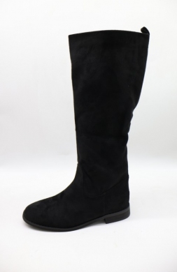 Kozaki damskie ocieplane na płaskim (36-41) H8-1360 BLACK