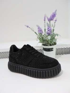 Buty sportowe damskie na płaskim (36-41) LA335P BLACK