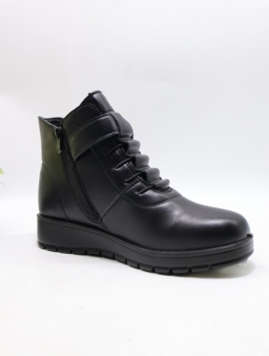 Botki damskie ocieplane na płaskim (36-41) 918 BLACK