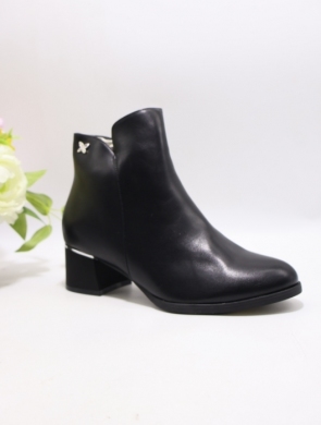Botki damskie ocieplane na obcasie (36-41) SA3025-1 BLACK