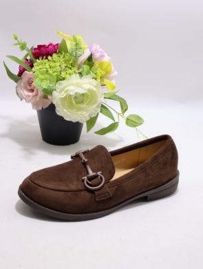 Mokasyny damskie na płaskim (36-41) H8-1029 BROWN