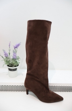 Kozaki damskie na szpilce (36-41) WZ20 BROWN