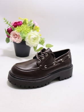 Półbuty damskie na płaskim (36-41) 68332 BROWN