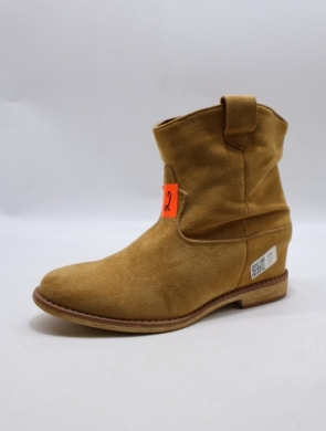 Botki damskie ocieplane na płaskim (36-41) A3703 CAMEL