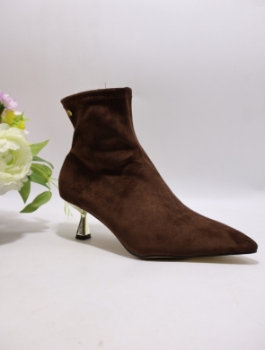 Botki damskie na szpilce (36-41) 869 BROWN