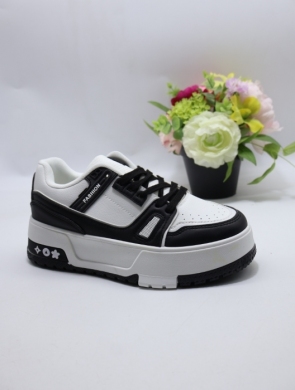 Buty sportowe damskie na płaskim (36-41) WW246 WHITE/BLACK