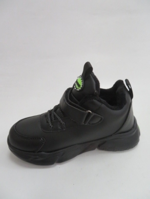 Buty sportowe chłopięce ocieplane (32-37) P691 BLACK/YELLOW